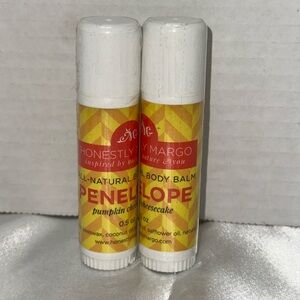 Honestly Margo Natural Body and Lip Balm PENELOPE Pumpkin Cheesecake NEW lot 2